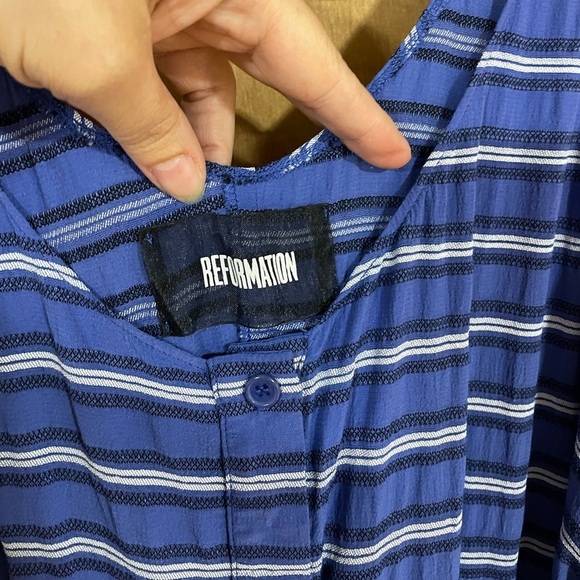 REFORMATION -Striped blue midi dress - Picture 4 of 4